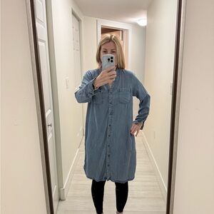 J. Jill Denim Dress with Frayed Edges